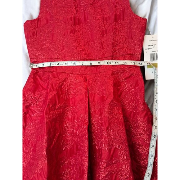 Rare Editions Big Girls Sleeveless Brocade with Jeweled Neckline Social Red Dres - Picture 11 of 13